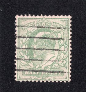 Great Britain 1904 pale yellow green Edward VII, Scott 143 used, value = $1.75