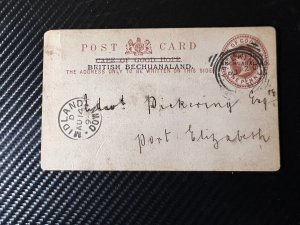 1895 Cape Of Good Hope British Bechuanaland Overprint Postcard Cover Midland