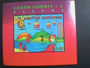 ​UN STAMP-1997- SC#708a- 5TH ANNIVERSARY OF EARTH SUMMIT- OVER PRINT-MNH S/S