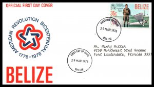 Belize 375 Typed FDC