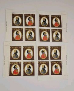 Canada 1979 Canadian Colonels #820a Set Of Plate Blocks MNH