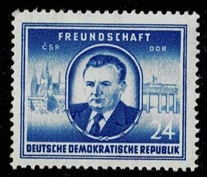 DDR 1952,Sc#99 MNH, Klement Gottwald (1896-1953), president of Czechoslovakia