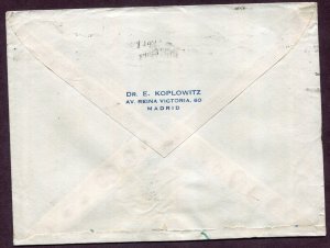 SPAIN 1947 FRANCO ISSUES ON AIRMAIL COVER MADRID TO JOHANNESBURG SOUTH AFRICA