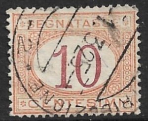 ITALY 1870-1925 10c Buff and Magenta Postage Due Sc J6 VFU