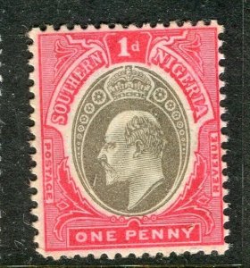 SOUTHERN NIGERIA; 1904 early Ed VII issue fine Mint hinged Shade of 1d. value