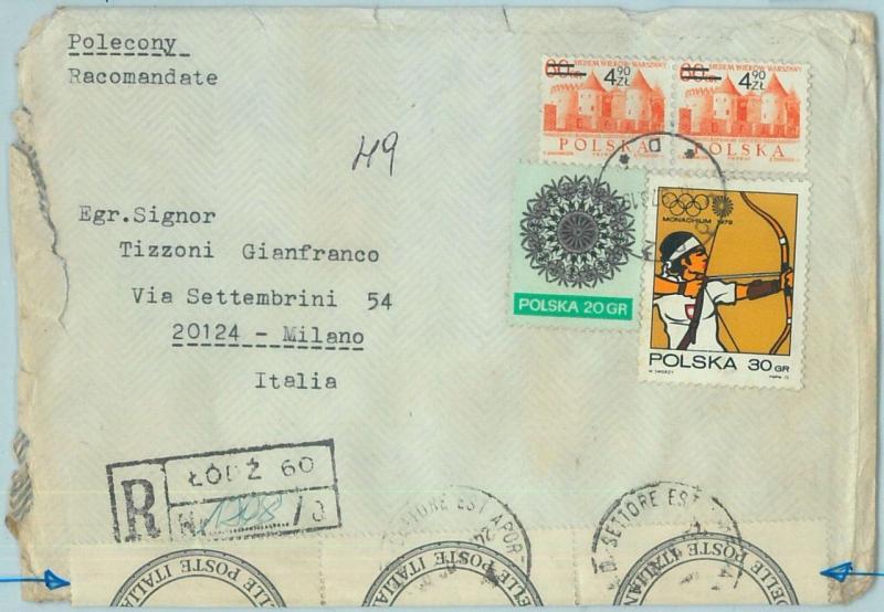 67999 - POLAND - POSTAL HISTORY - COVER to ITALY with OFFICIAL SEALS - ARCHERY