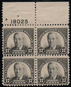 USA #623 Fine+ OG Hr's, Plate Block of 4, bold color! Retail $36