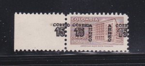 Colombia C228 Error MNH Tripled Surcharge (C)
