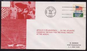 1969 Apollo 9 Atlantic splashdown Navy Recovery, Sarzin cachet