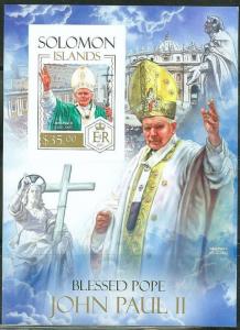 SOLOMON ISLANDS 2013 BLESSED POPE JOHN PAUL II SOUVENIR SHEET IMPERF