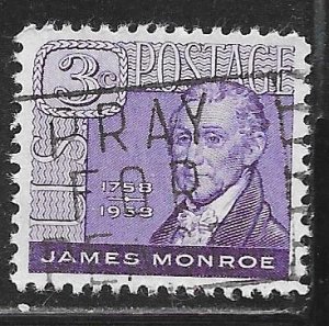 USA 1105: 3c James Monroe, 5th President of the U.S., used, VF