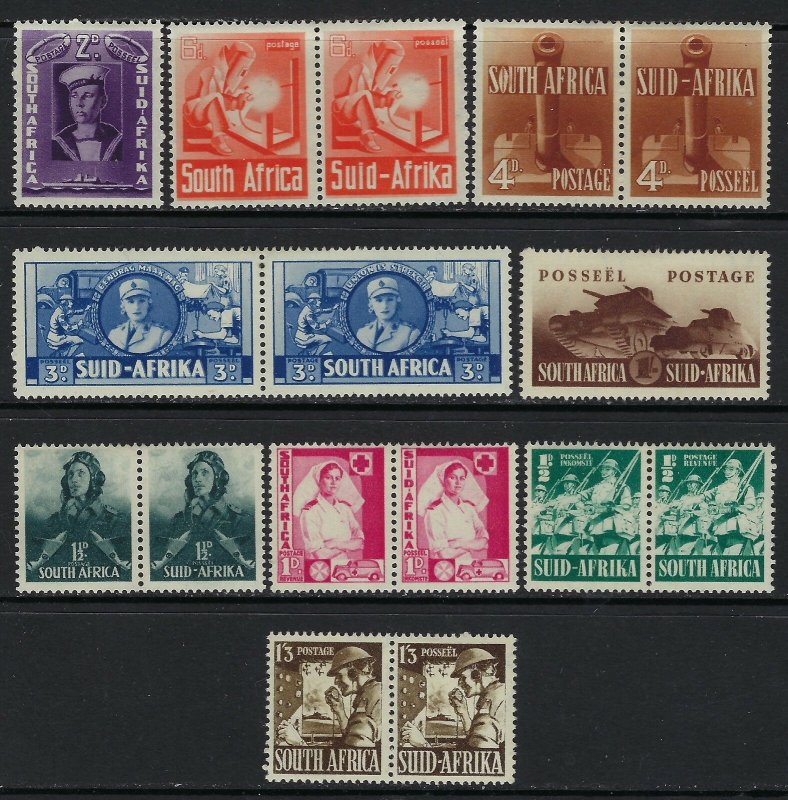 South Africa Scott 81-89 Mint Never Hinged - some attached pairs