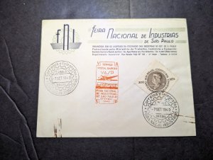 1940 Brazil Airmail Cover Sao Paulo via VASP Airlines National Industry Fair