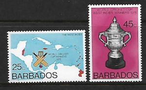 BARBADOS 438-439 MNH WORLD CRICKET CUP SET 1976