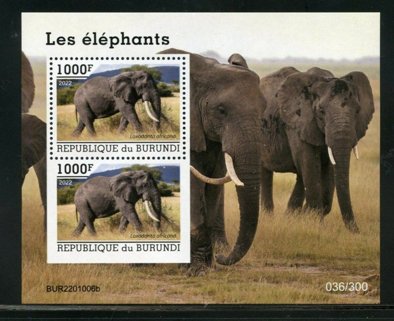 BURUNDI 2021 ELEPHANTS SOUVENIR SHEET MINT NEVER HINGED