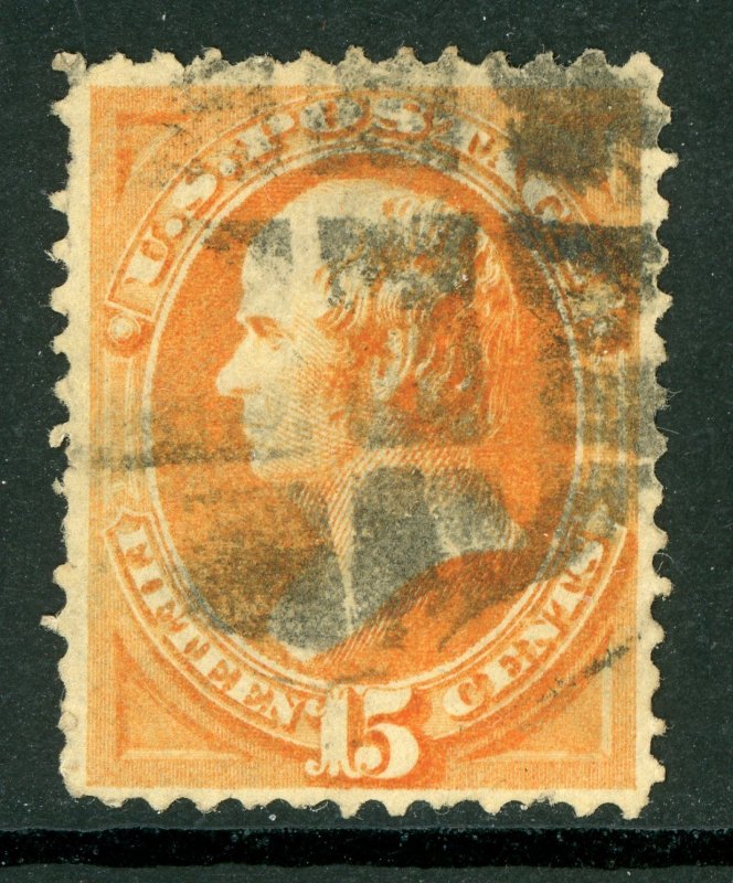 USA 1870 Webster 15¢ Orange Scott # 152 Used N45 ⭐⭐⭐⭐