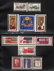 Poland ~ Lot of 10 Different Complete Sets... ( 1960's ) CTO... * see list below