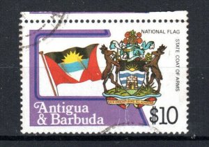 Antigua and Barbuda 1983-85 $10 National Flag and Coat of Arms  SG 810 FU CDS