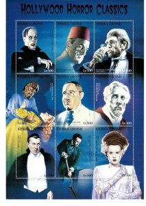 Sierra Leone 1997 - Horror Classics - Sheet of 9 Stamps - Scott #2034 - MNH