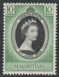 Mauritius Scott 250 - SG291, 1953 Coronation 10c MH*
