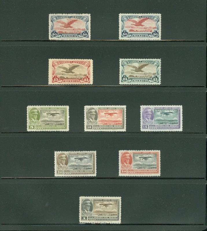 EDW1949SELL : MEXICO 1927-32 Scott #C2-50 Cplt except for C2 & 47 VFMOG Cat $401