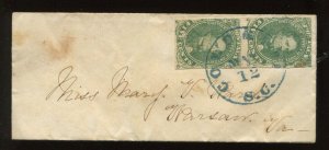 CSA 1 Pair Used on Cover Columbia SC to Warsaw Virginia LV8768