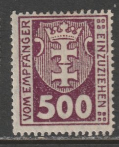 1923 Danzig - Sc J19 - MH VF - 1 single - Danzig Coat of Arms