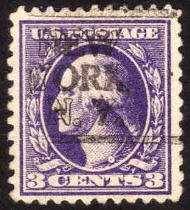 1918, US 3c, Washington, Used, well centered, Sc 530