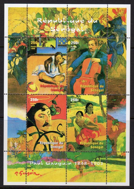 Senegal 1999 YT#1578/1581 PAUL GAUGUIN Sheetlet (4) Perforated MNH