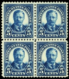 557, Mint NH VF 5¢ Roosevelt Block of Four -- Stuart Katz