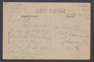 France, 1918 American Soldier's Mail PPC, Le Mont-Dore, France to Lebanon, PA