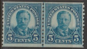 U.S. Scott Scott #602 Roosevelt Stamp - Mint NH Line Pair