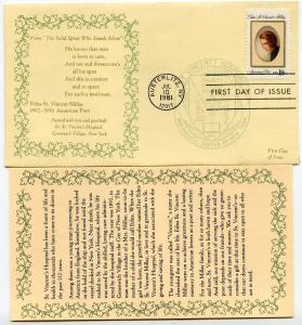 1926 Edna St Vincent Millay, St. Vincent's Hospital, FDC