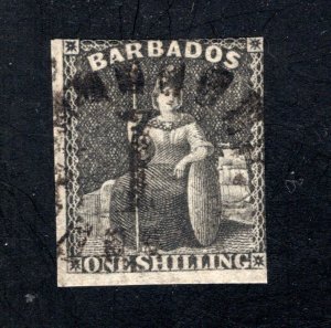 Barbados #9   F/VF, Used,  CV $85.00 .... 0480007