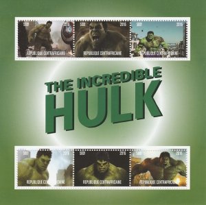 C A R - 2016 - Incredible Hulk - Perf 6v Sheet - Mint Never Hinged-Private Issue