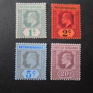 British Honduras 1902 Sc 58-61 KEVII set MH