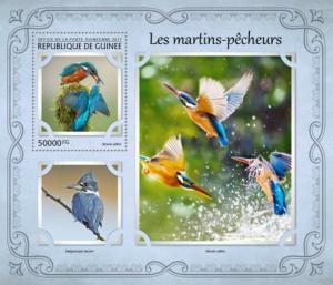 Guinea - 2017 Kingfishers on Stamps - Stamp Souvenir Sheet - GU17116b