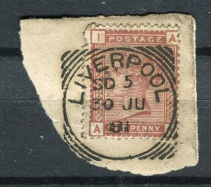 BRITAIN; 1880s early classic QV issue fine used Liverpool Postmark Piece