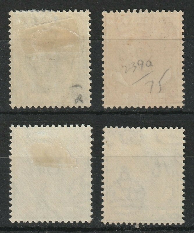 Malaya Straits Settlements 1937-41 KGVI 4V MH SG#278/294/295/298 M1963