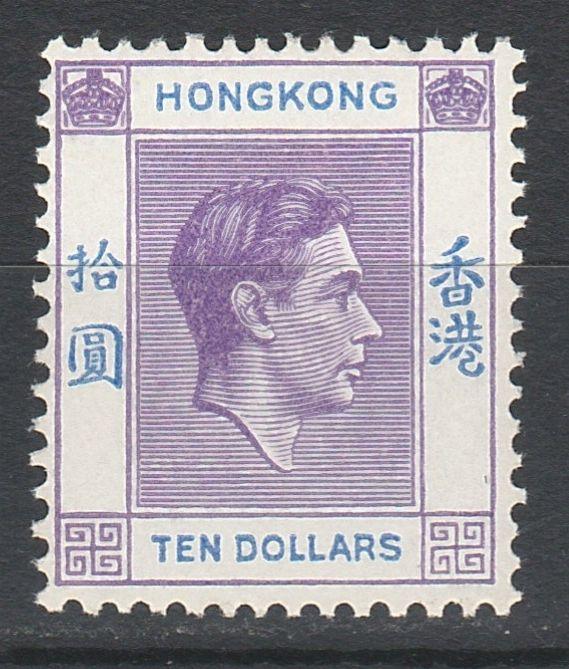 HONG KONG 1938 KGVI $10 TOP VALUE