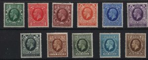 GB 1934 ½d - 1s set of 11 sg439-49 fine mint