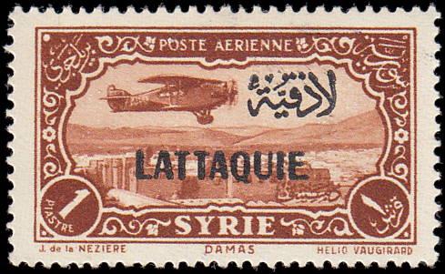 Latakia Scott C3 Plane over Homs Overprint MH