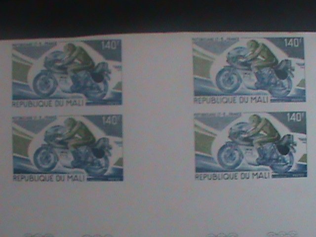 MALI-PROOF STAMPS IMPRINT BLOCK-MOTORCYCLE RACING-MNH- OG- VF-LAST ONE