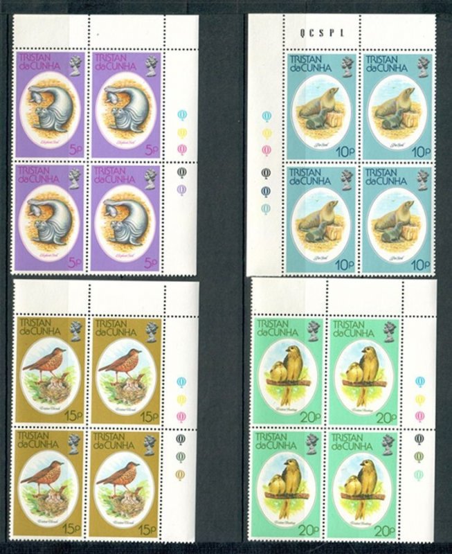 Tristan da Cunha #251 - 254 set of MNH blocks of 4