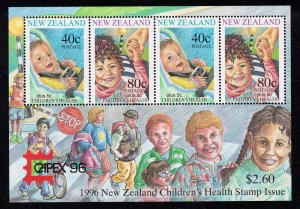 New Zealand 1996 Children's Health Mint MNH Miniature Sheet SC B152b