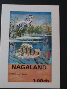 ​NAGALAND--LOVELY BIRD & FISH -IMPERF MNH S/S-OVPT.. WITH CHRISTMAS'71 V