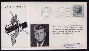 US Cape Kennedy Launches Explorer Satellite Windmill 1964 Cover