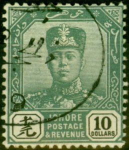Johore 1904 $10 Green & Black SG75 V.F.U