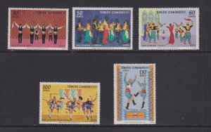 Turkey  #1820-1824 MNH  1969  folk dances