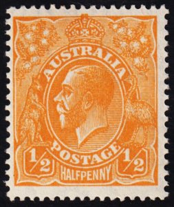 Australia Scott 66, Perf. 13.5x12.5, Orange (1926) Mint H F-VF, M
